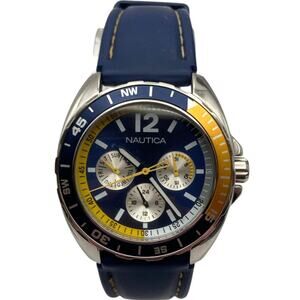 Nautica N09915G Men's Chronograph Watch 40mm - Fresh Battery - Date Day WR 50m